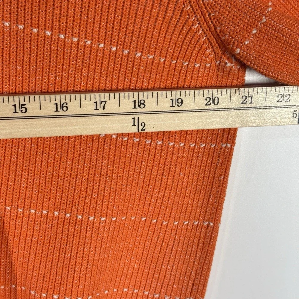 Ann Taylor Factory Sweater Womens XL Orange Knit Short Sleeve Cozy Spring - Picture 7 of 9